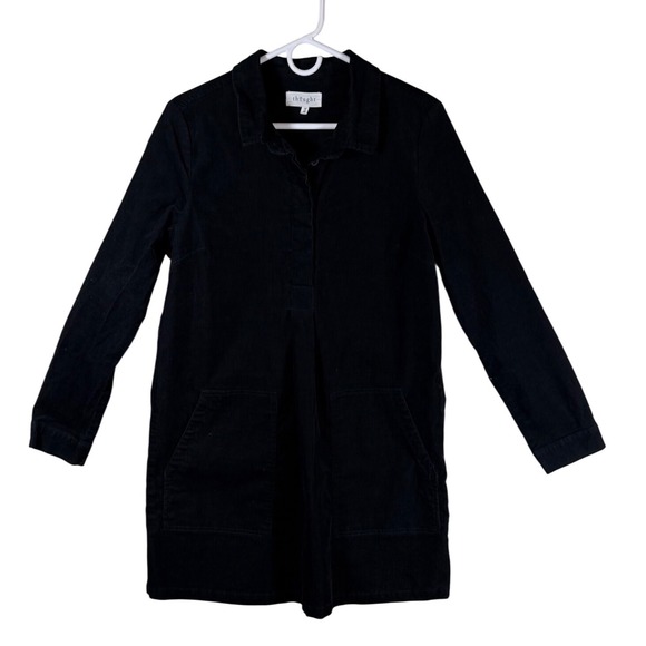Threads 4 Thought Dresses & Skirts - Thought Black Corduroy Button Front Long Sleeve Shirt Dress Size‎ 14 Sustainable